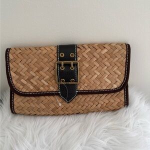 Gap Wicker Straw Envelope Clutch